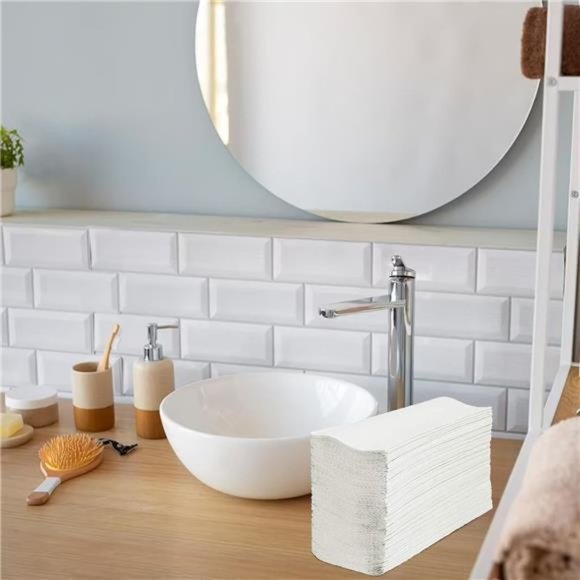 White MultiFold Paper Towels- Pack of 2-250ct. Total 500 Towels - Picture 5 of 7